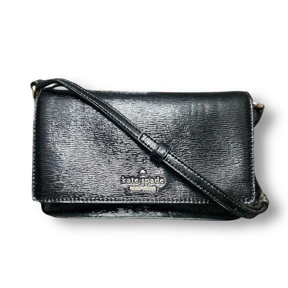 Kate Spade New York Cedar Street Patent Aster Crossbody Bag Black - Picture 14 of 14
